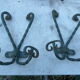 2 wall coat rack in wrought iron with 4 hooks
