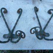 2 wall coat rack in wrought iron with 4 hooks