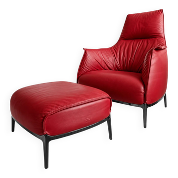 Poltrona Frau Archibald + Ottoman- Jean-Marie Mas