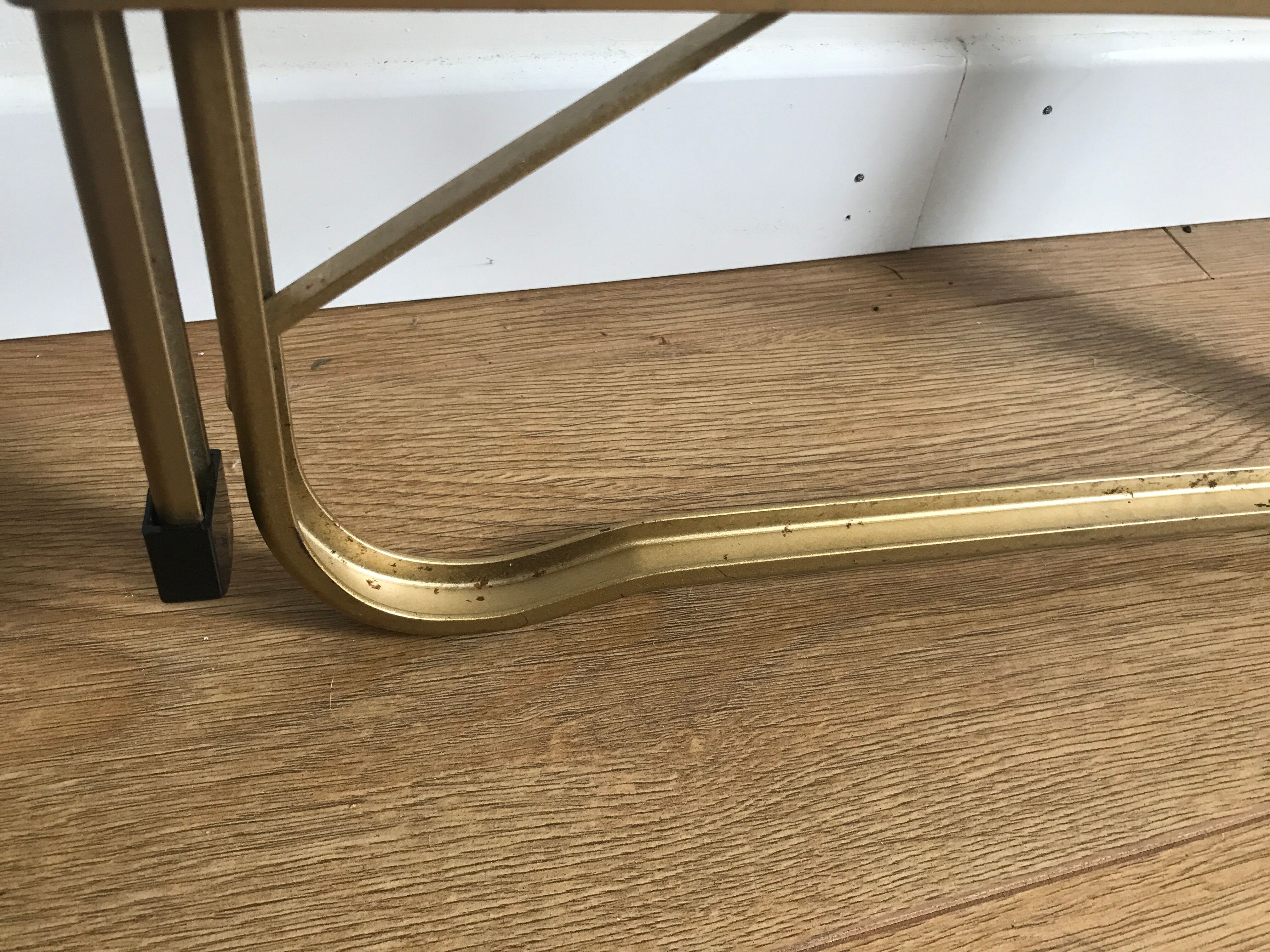 Vintage chaisor folding chair golden frame and blue velvet