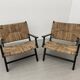 Pair of armchairs by Olivier de Schrijver in wild straw
