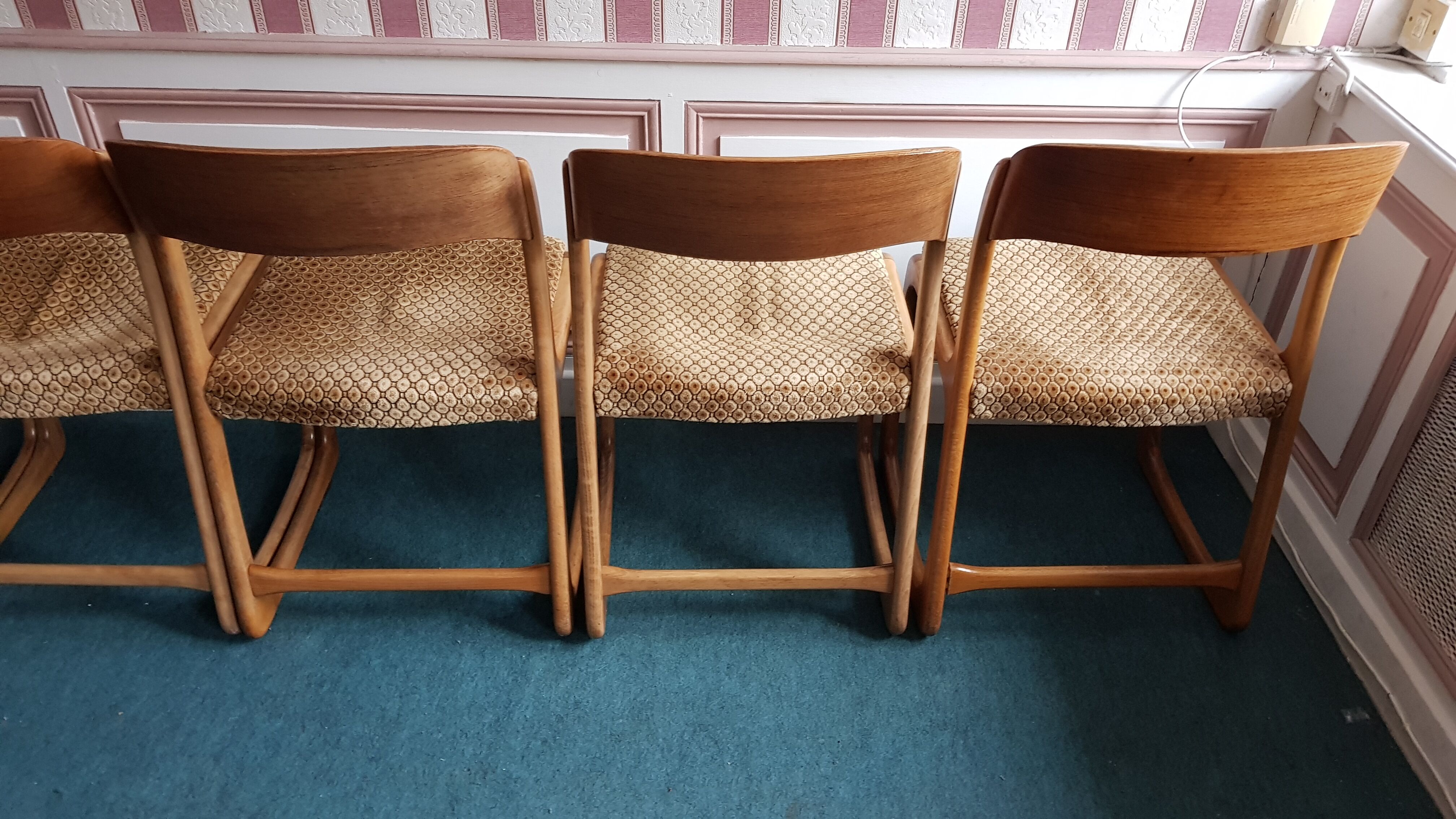 Set of 6 chairs Baumann vintage sled