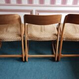 Set of 6 chairs Baumann vintage sled