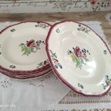 Set of 5 hollow plates Gien France Lorraine model