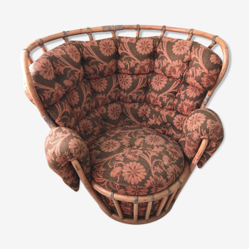 Vintage wicker rattan chair, 60s-70s