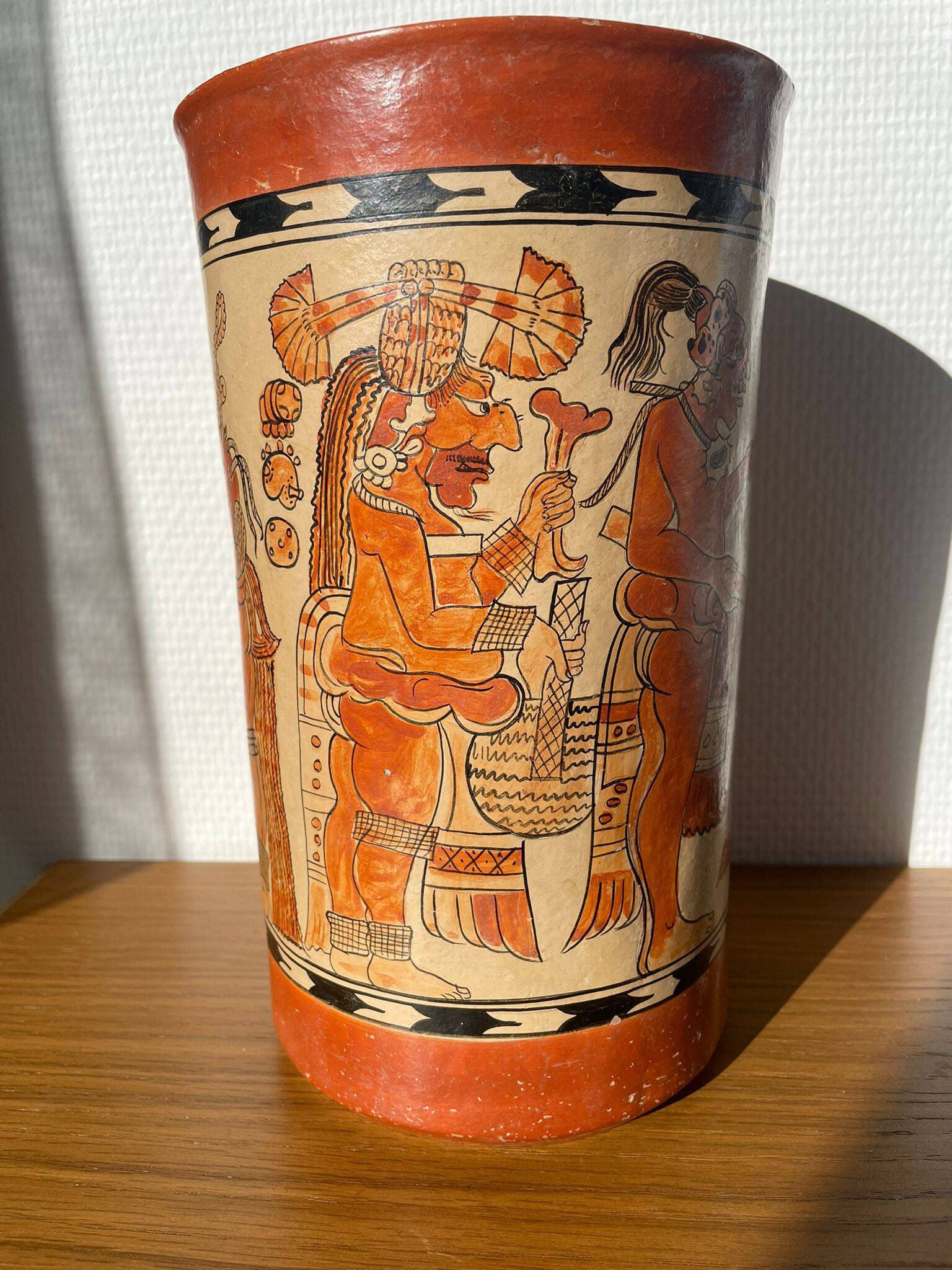 Handcrafted reproduction of Mayan vase / pottery