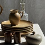 Set of 6 stoneware dessert plates