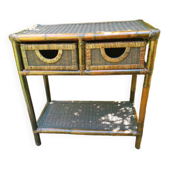 Bamboo and rattan console dressing table