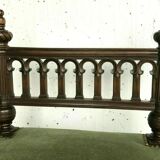 Solid walnut and 20th century green velvet daybed