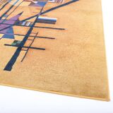 Vintage rug, abstract composition inspired by Kandinsky