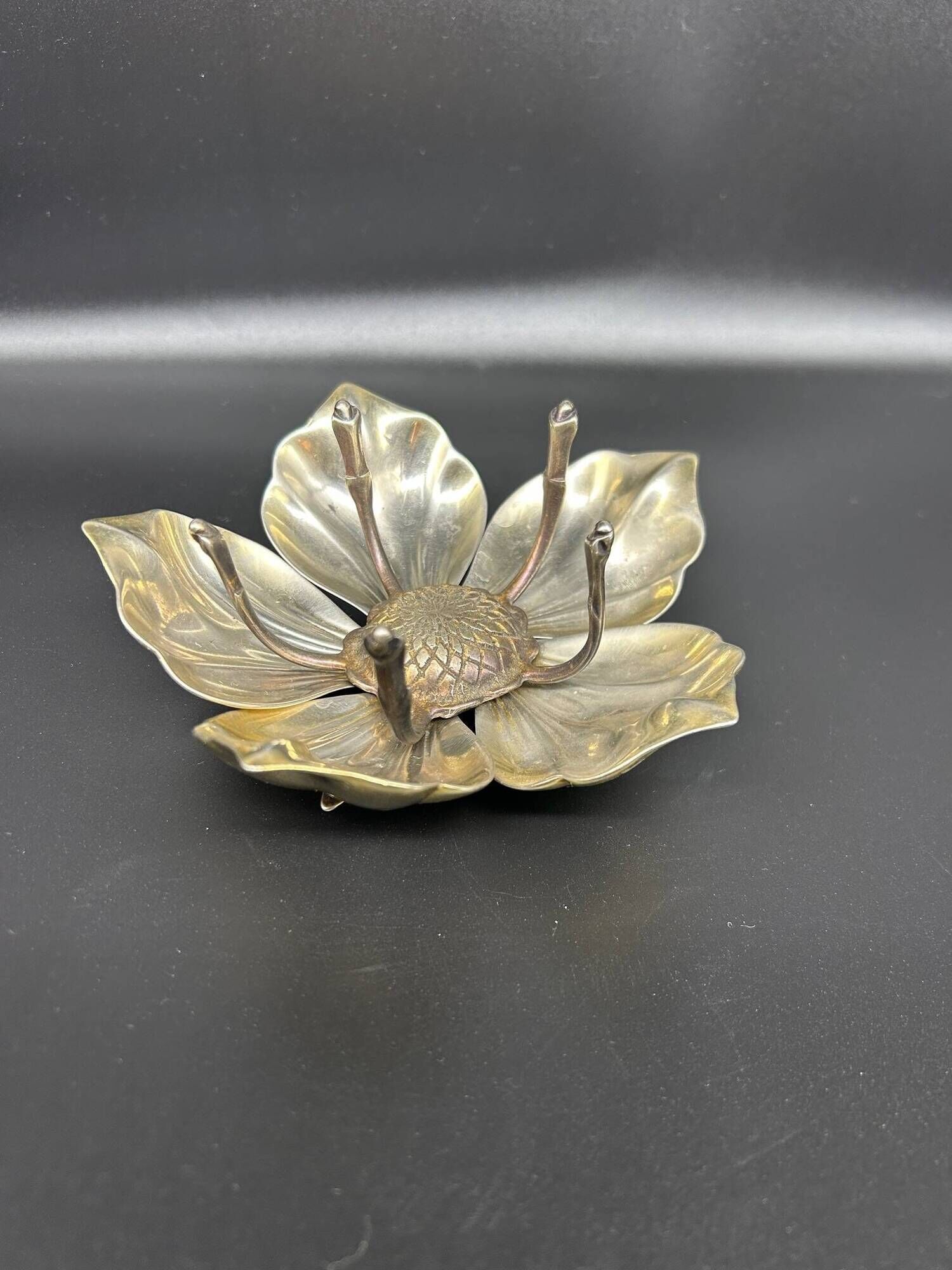 metal flower with removable petals 1970s