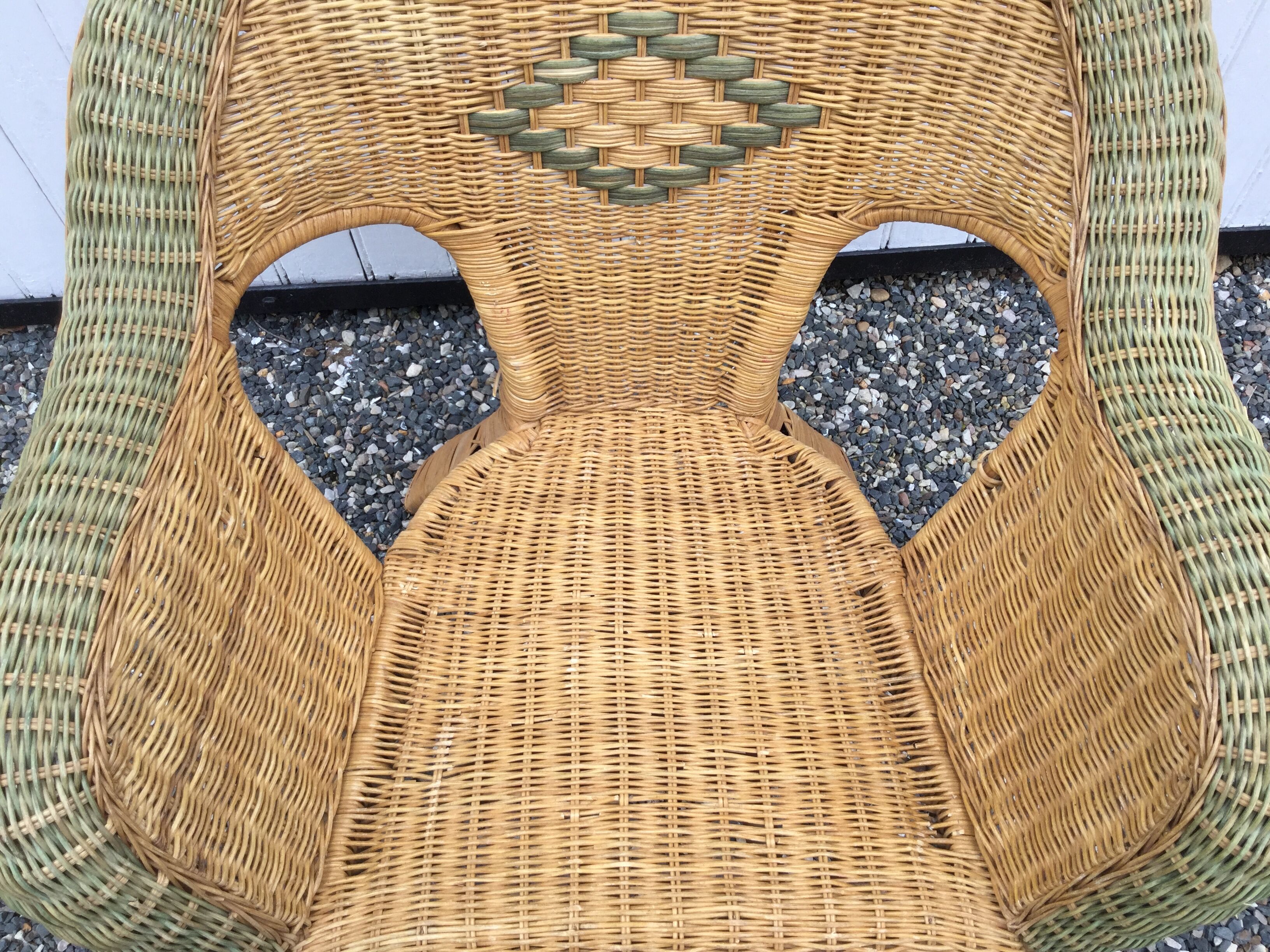 Rattan and bamboo armchair