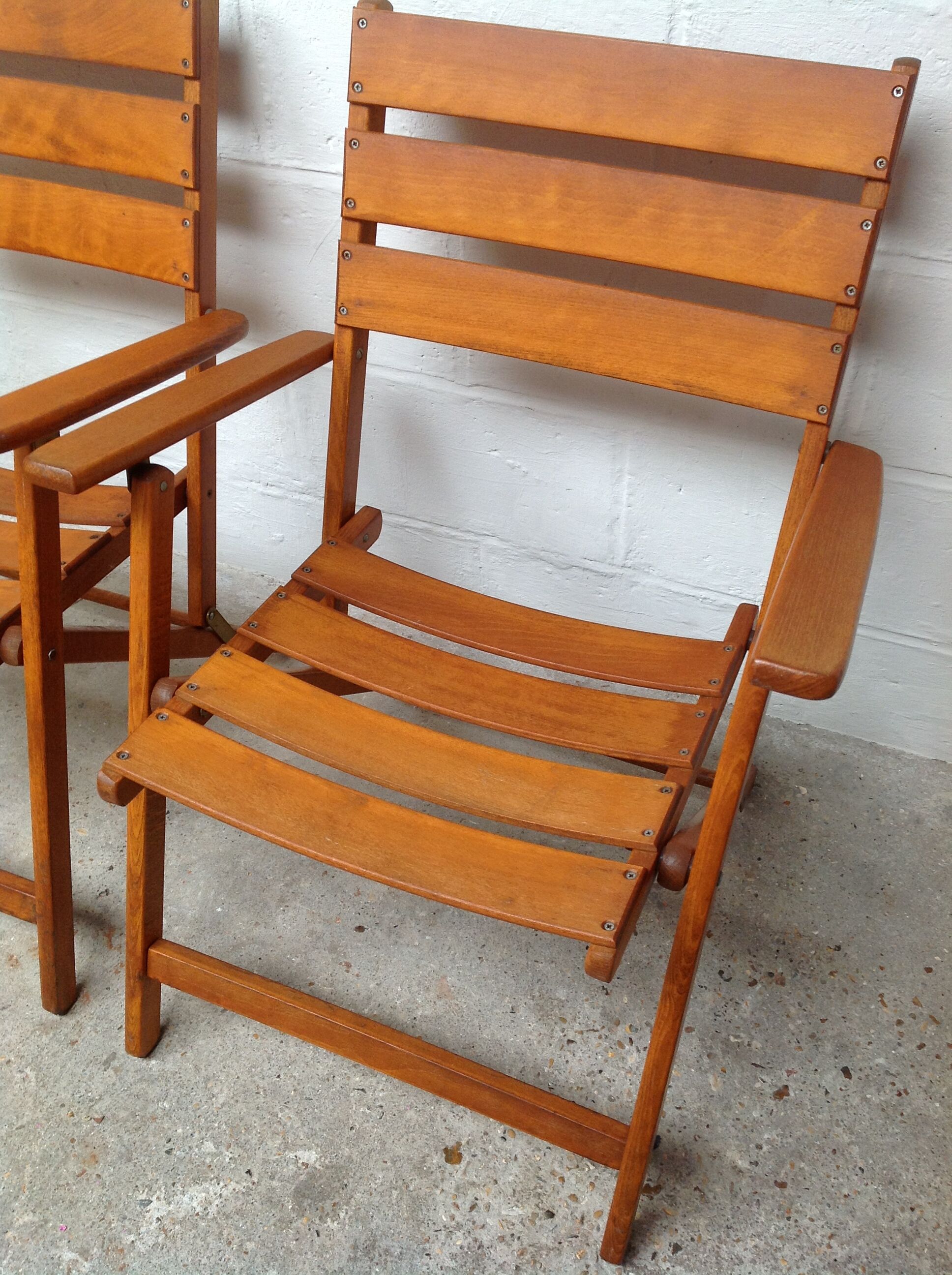 Teak folding chairs