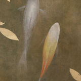 Painted canvas, Koi carp, contemporary work