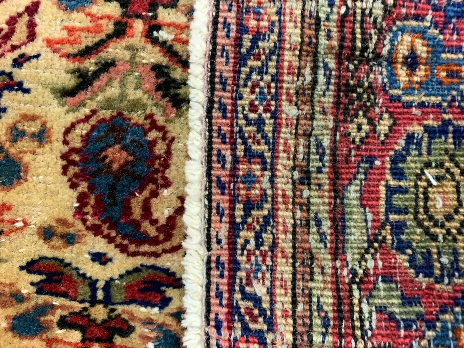 Distressed Turkish Rug 176x124 cm wool Vintage shabby Chic Tribal Red, Beige