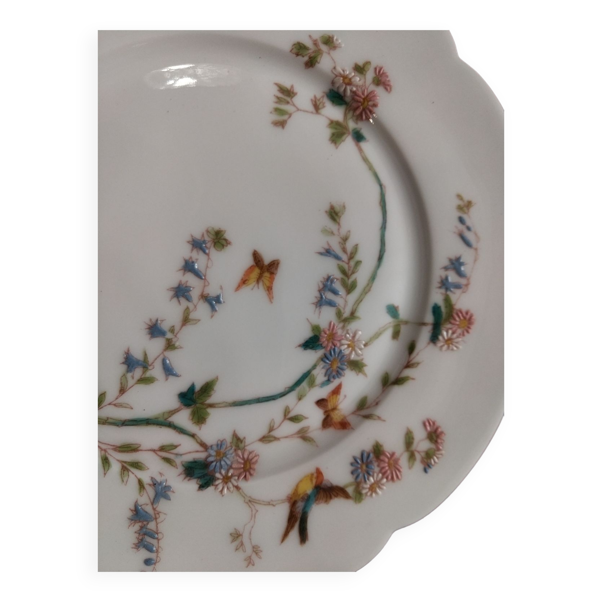 6 art nouveau dessert plates