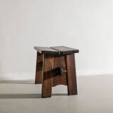 Vintage Swedish Dark Wooden "Berga" Pine Stool by David Rosén, 1930s