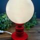 Vintage globe bedside lamp – red lacquered wooden base