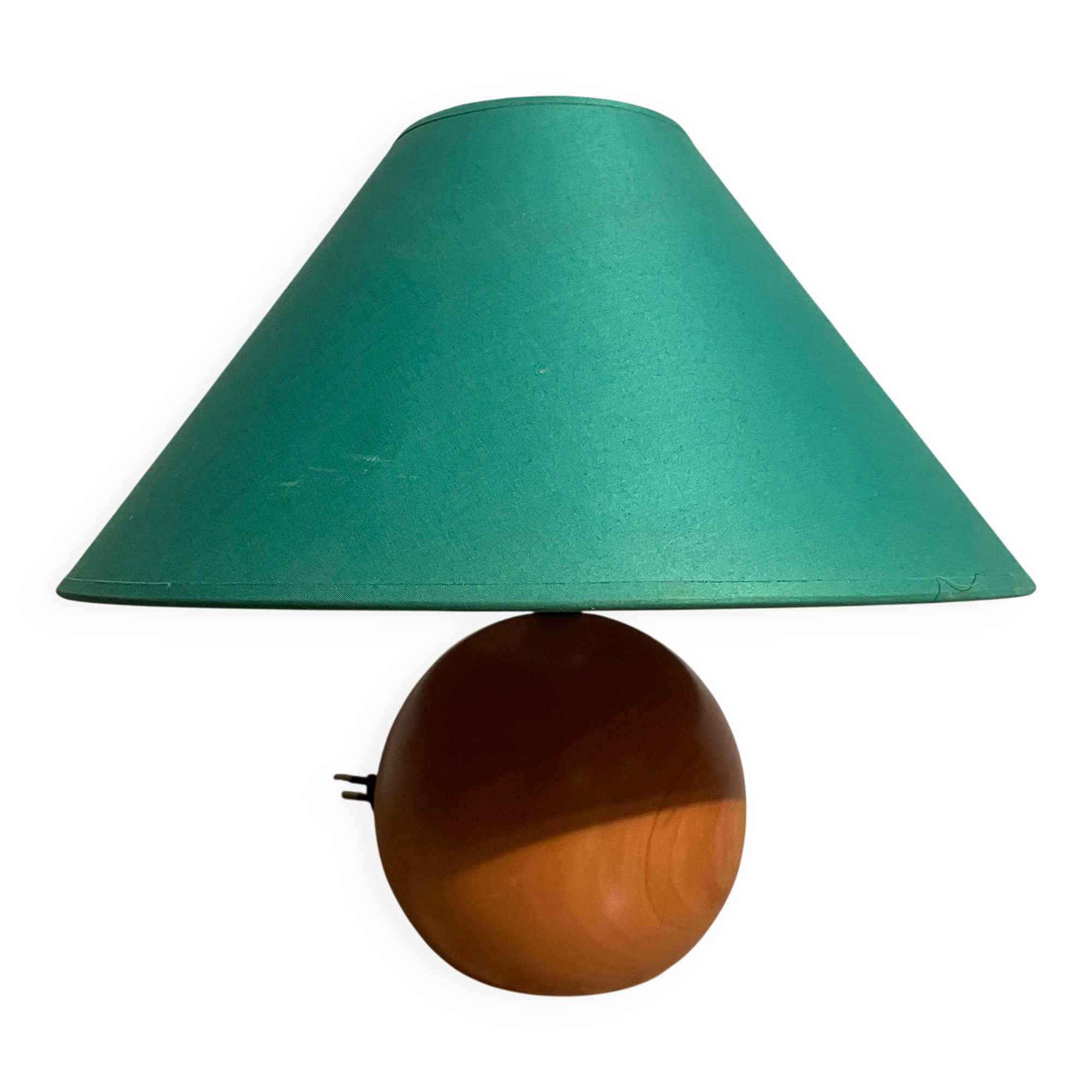 Lampe boule en bois années 80