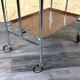 1960s 1970s Serving Cart Dinette Side Table Space Age Design Chrome Brown