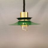 Hanging lamp from the 1970s-1980s, made of metal and brass.