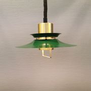 Hanging lamp from the 1970s-1980s, made of metal and brass.