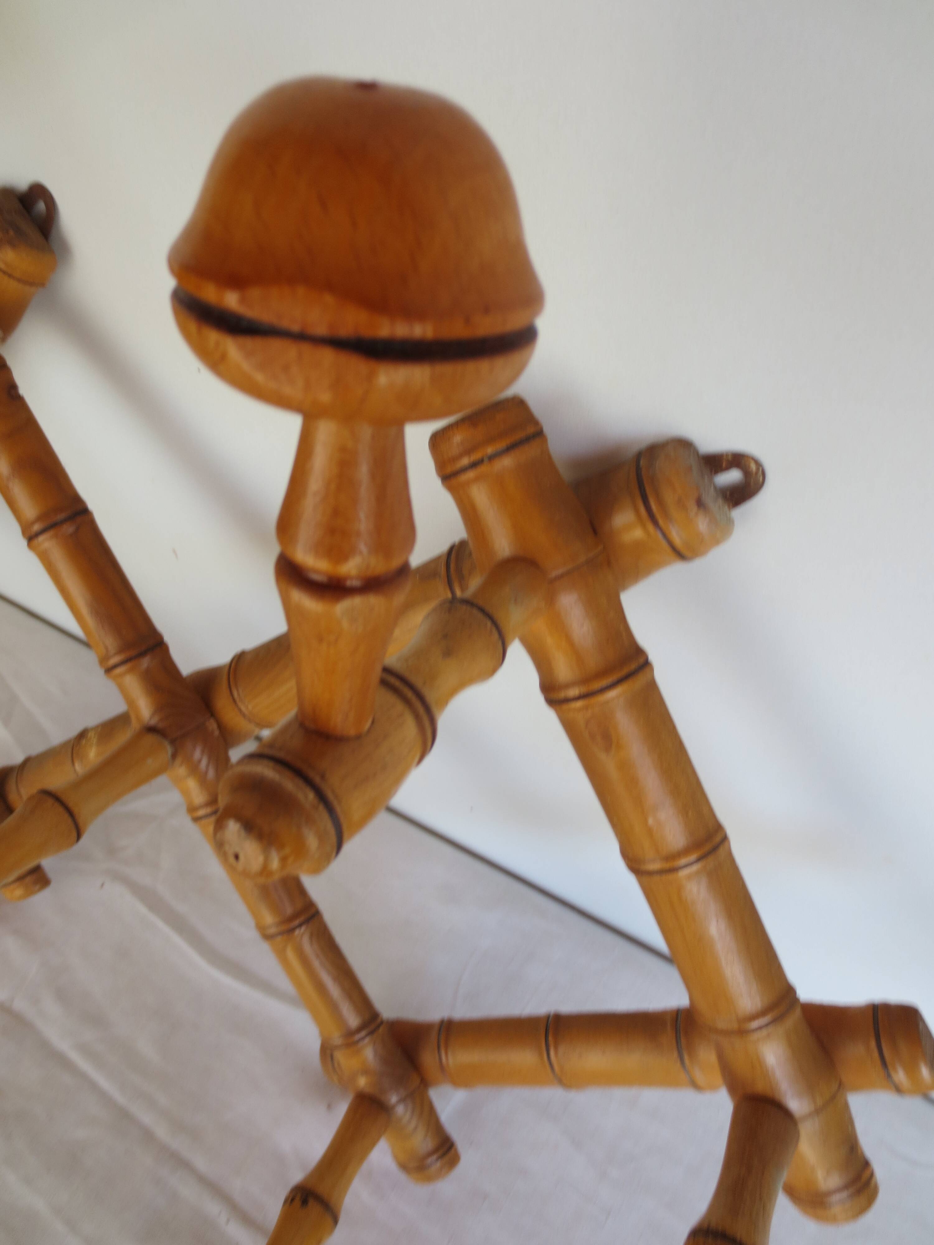 Wooden wall coat rack