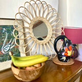Vintage rattan mirror