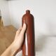 Vintage Brown Glazed Ceramic Vase: Tall Minimalist Bottle Form