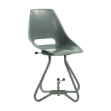 Chaise de tramway en fibre de verre et métal gris par Miroslav Navratil pour vertex 1960s