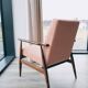 Vintage armchair velours côtelé flaming rosé 1970 design by H.Lis