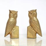 Brass bookend Owls