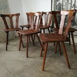 Set of 6 all-wood bistro chairs