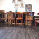 Series of 6 mismatched bistro chairs Baumann and Mahieu
