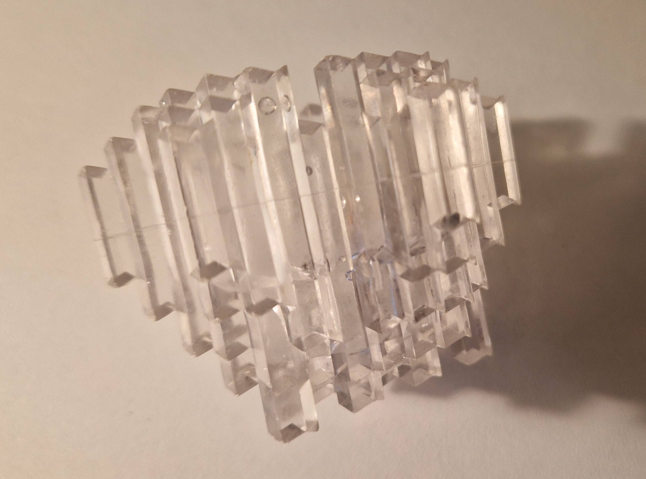 4 vintage plexiglass ice style candle holders 1980