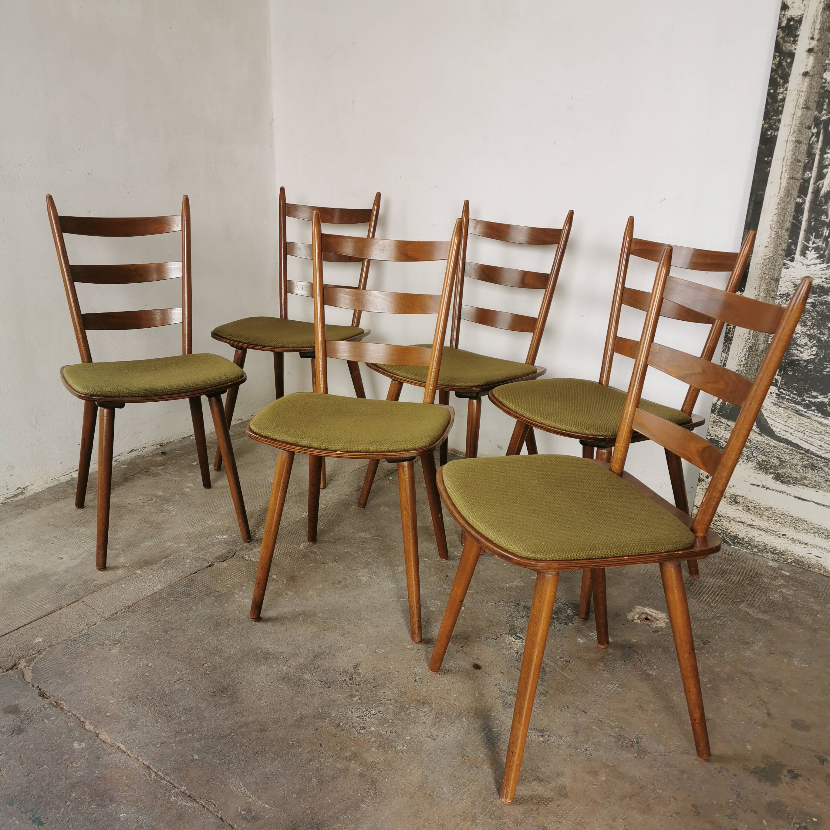 Set of 6 vintage Hiller bar chairs from the 60s