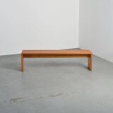 Pair of solid pine benches, France, circa 1975