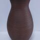 two-tone striped clay vase from the 1960s, signed