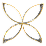 Mid Century Modern Square Center Table, Chrome Metal and Glass Top