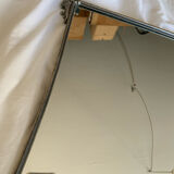 Silver metal mirror curved edge