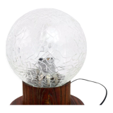 Table lamp in wood and glass