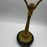 Antique lamp known as a lyre in bronze and marble from the late 19th century.