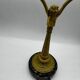 Antique lamp known as a lyre in bronze and marble from the late 19th century.