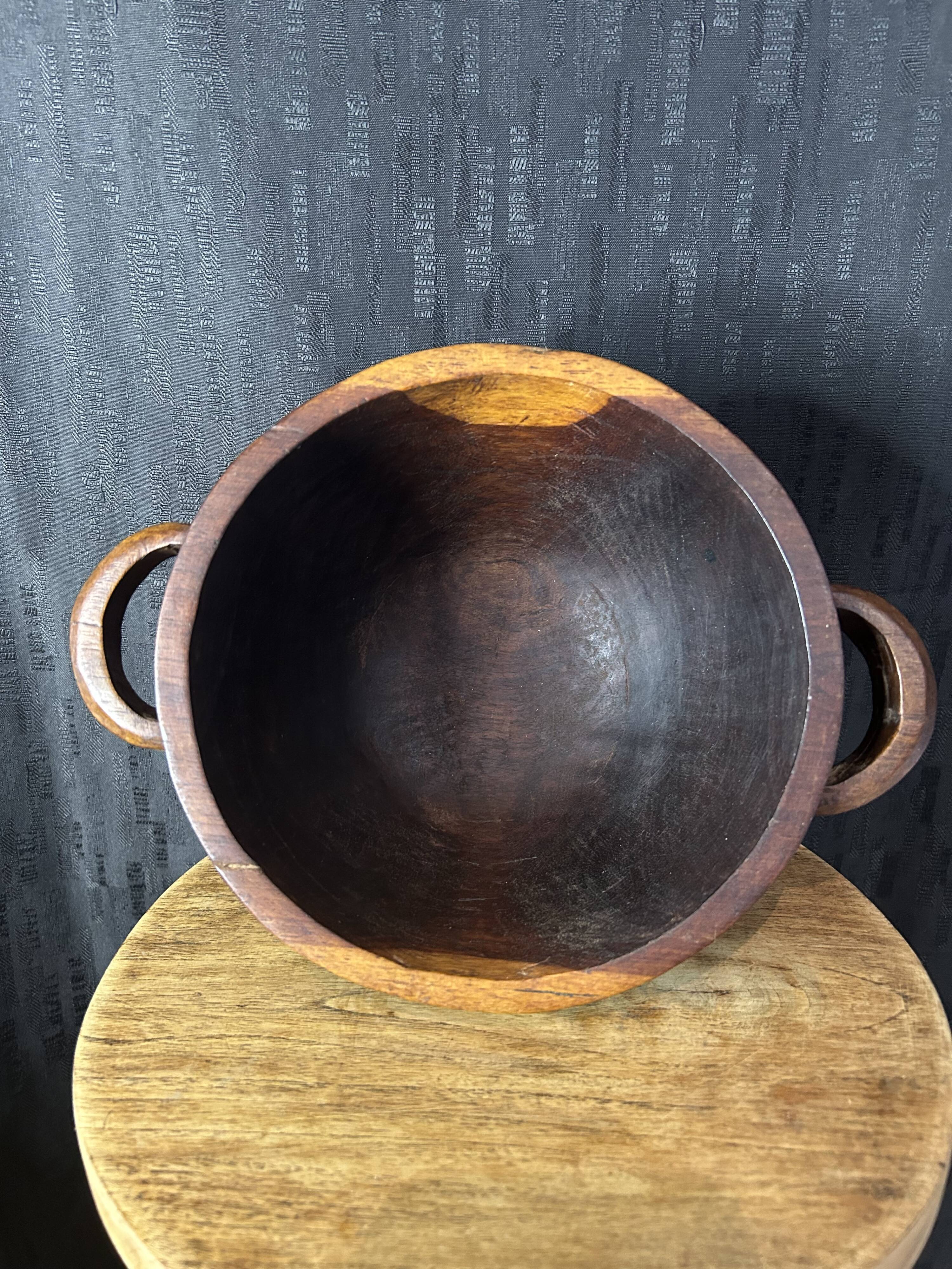 African Art - Madagascar - Vintage - Covered Pot - Carved Rosewood - 1950