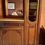 Large art deco dresser with marble top and mirror