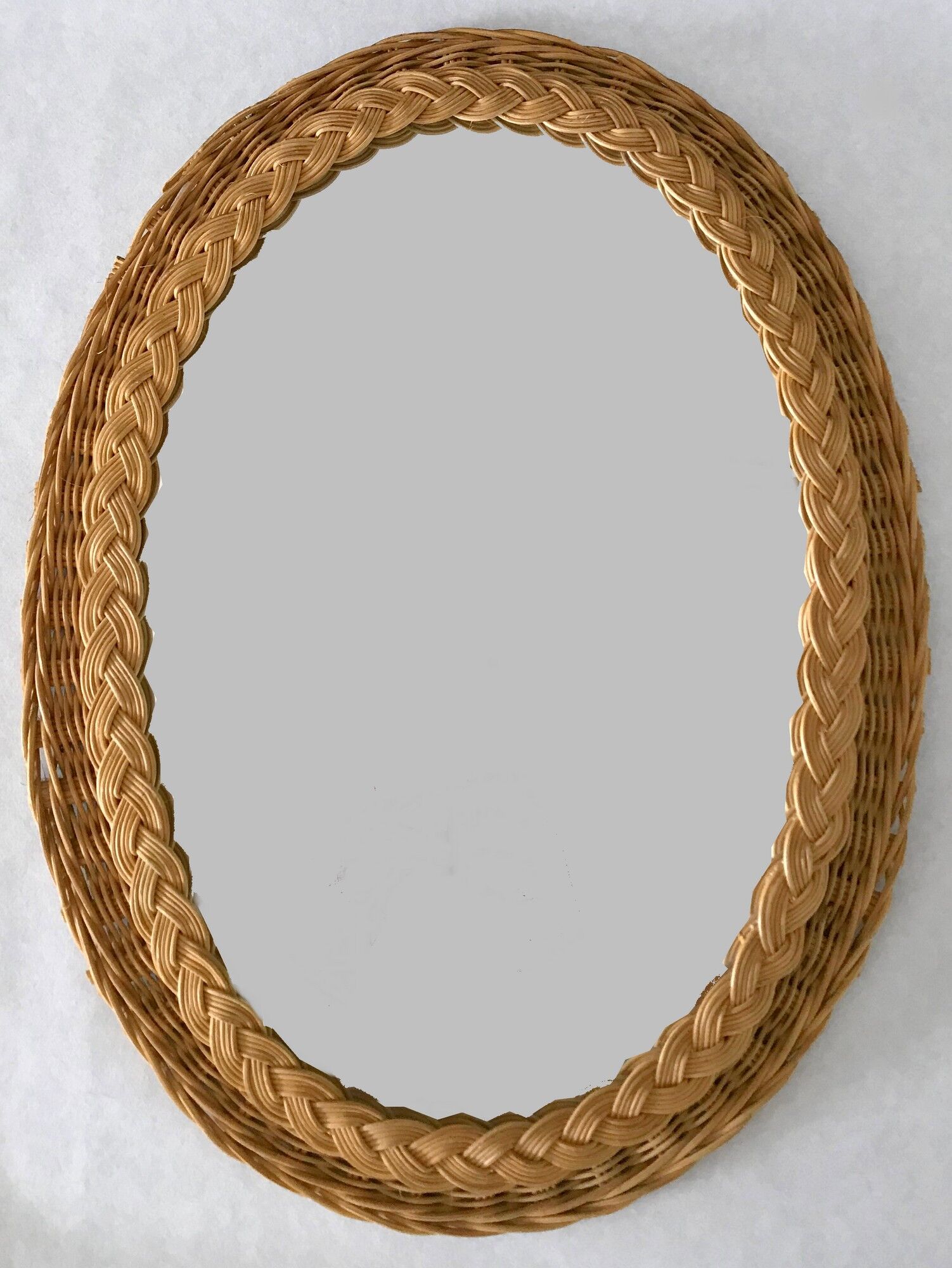 Vintage rattan mirror 47x36 cm 60s