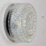 Mid Century Modern Germany Cut Glass Flush Mount or Sconce 60s