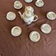 Antique coffee service in longwy porcelain – floral decoration and gilding –