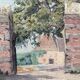 Oil on panel, Jules Brault, farm entrance