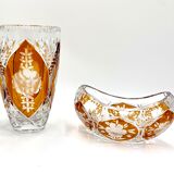 Crystal vase with a bowl, Poland, 1960s
